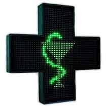 Динамичный светодиодный аптечный крест Двухсторонний Зеленый