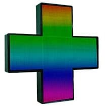 Динамичный светодиодный аптечный крест Двухсторонний Полноцветный