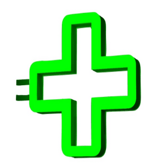 Аптечный крест с внутренней подсветкой 500мм